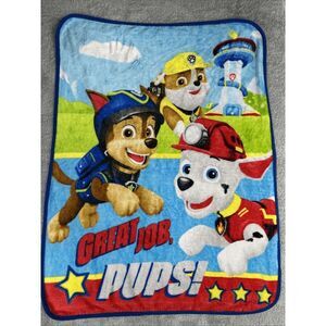 Paw Patrol Great Job Pups Plush Toddler Blanket Chase Marshall Rubble